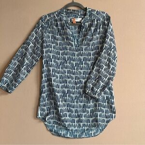 Amanda Uprichard Nautical Beachy 100% Silk Tunic‎ Top Blouse Small